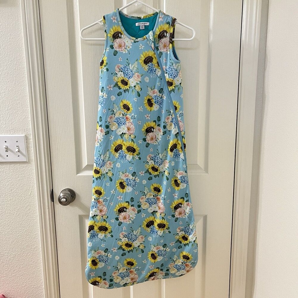 Posh Peanut Teresa Marie Floral Sunflower Sleeveless Sleep Bag Bamboo 18-36 Mos
